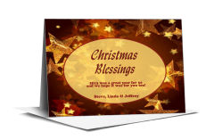 Holiday Card w-Envelope  7.875 x 5.50  Stars Blessing Stars Business design